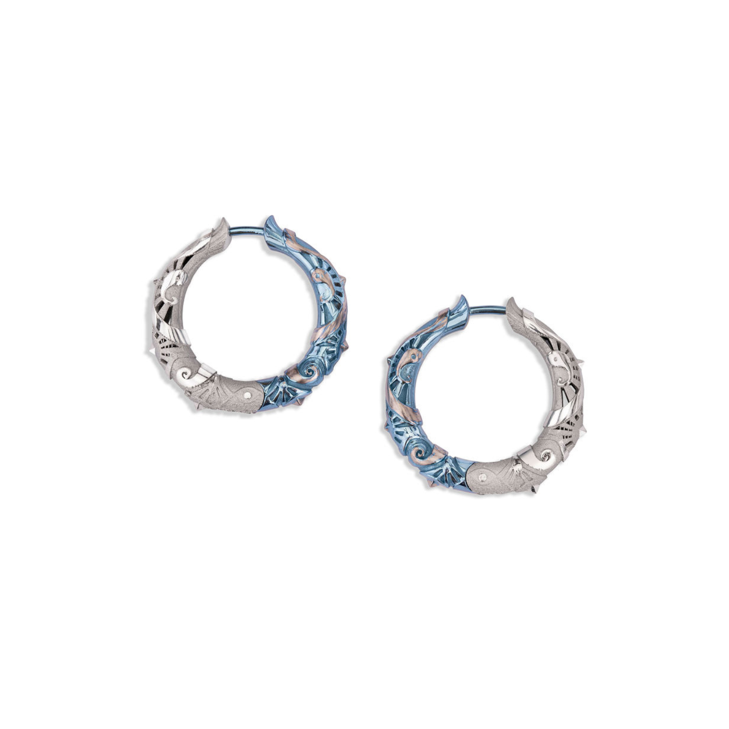 EAR HOOPS OF THE DAWN PRINCE (WHITE BLUE)