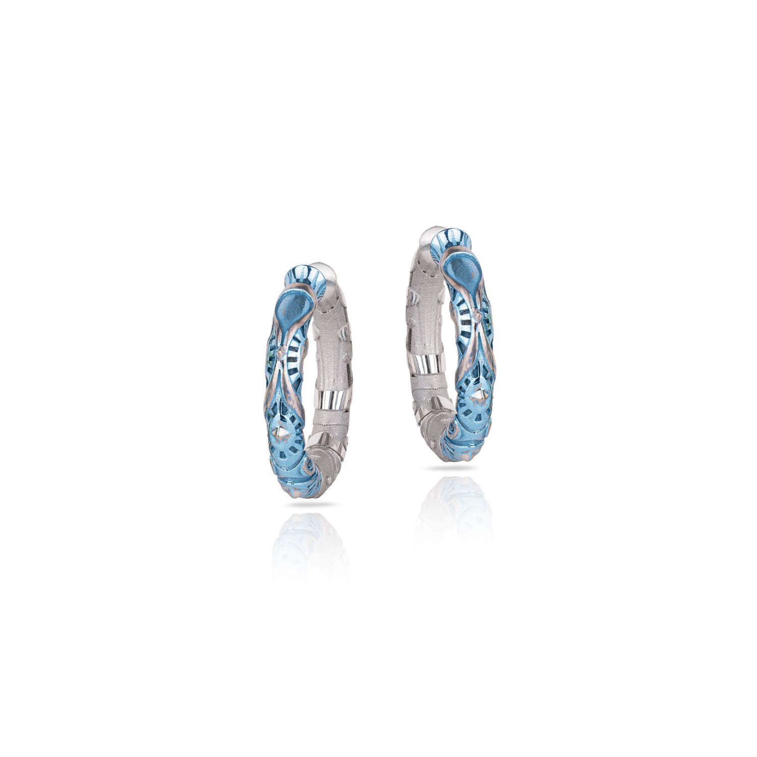 EAR HOOPS OF THE DAWN PRINCE (WHITE BLUE)